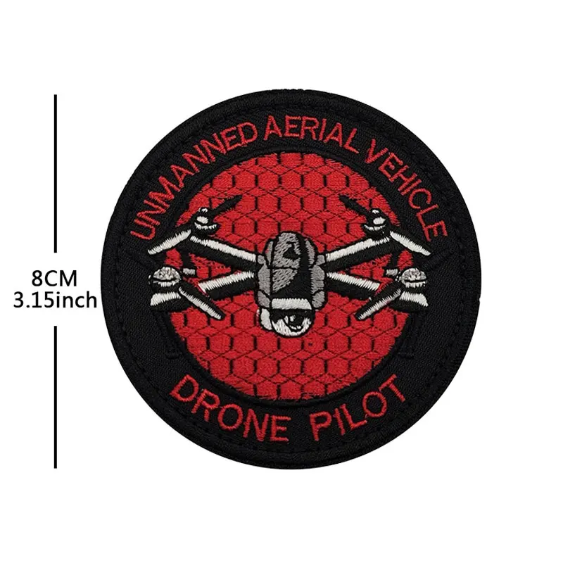 Parche para brazalete de Dron, insignia moral, bricolaje, bordado, gancho y bucle, parche para ropa, insignia, chaqueta, brazalete de avión, parche de tela