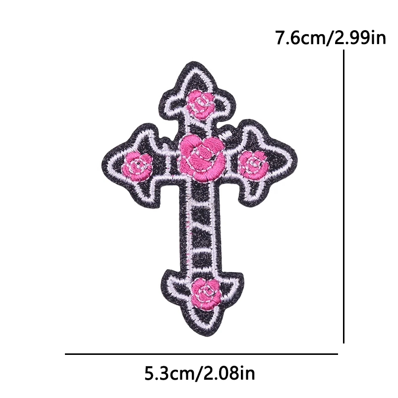 Faith cruz cristiana parches termoadhesivos bordados para coser