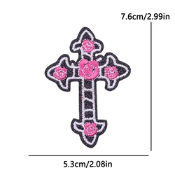 Faith cruz cristiana parches termoadhesivos bordados para coser