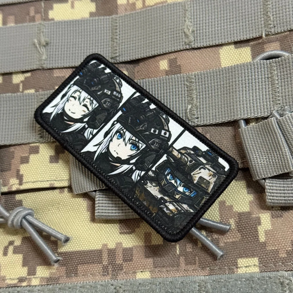 Parche táctico anime mujer brazalete militar con velcro - imagen 4