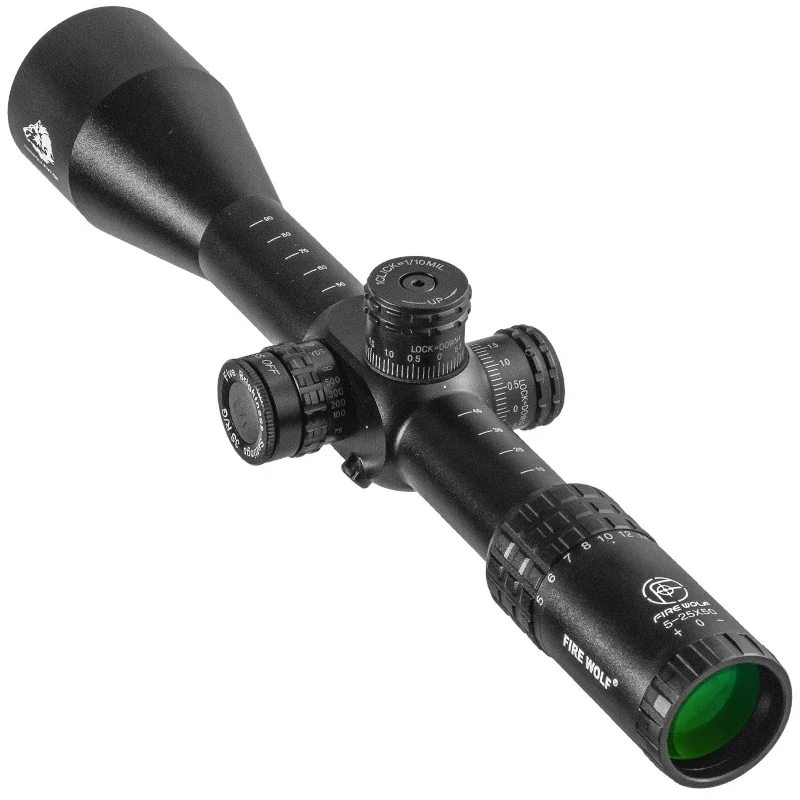 Fire wolf 5-25X50 FFP táctico óptico Rifle alcance rojo verde caza Riflescope vidrio retícula mira de francotirador - imagen 4
