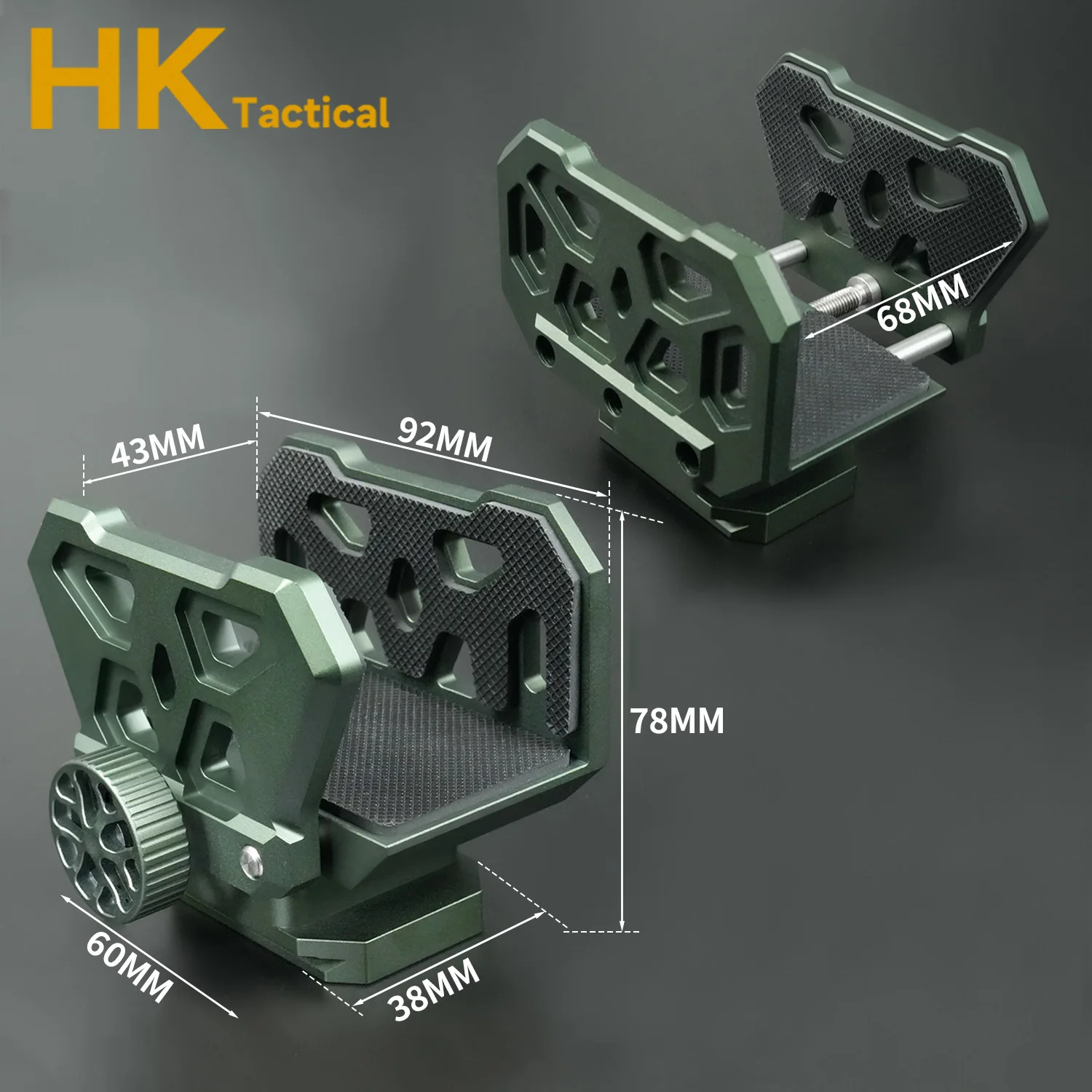 Cabezal de trípode de aleación de aluminio CNC, abrazadera táctica, soporte para trípode, diseños ajustables, abrazadera para pistola para caza y tiro al aire libre - imagen 5