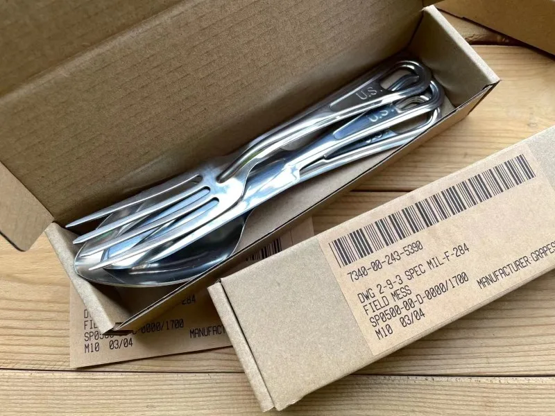 Cubierto táctico acero inoxidable – Cuchara y tenedor militar camping - imagen 4