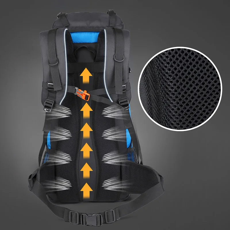 Mochila GRANDE impermeable para acampar al aire libre, táctico de 65L bolso de hombro, ideal para viajes, deportes, senderismo, escalada, Trekking y montañismo - imagen 4