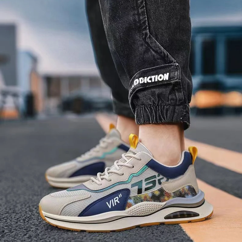 Zapatillas deportivas de moda para hombre, zapatos informales ligeros, transpirables, con cordones, para caminar, para correr, 2024 - imagen 5