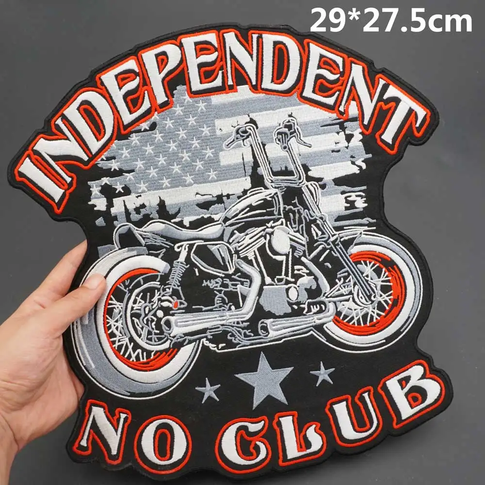Parche bordado grande para chaqueta, chaleco trasero, motocicleta, CLUB, motorista, independiente, NO Club - imagen 2