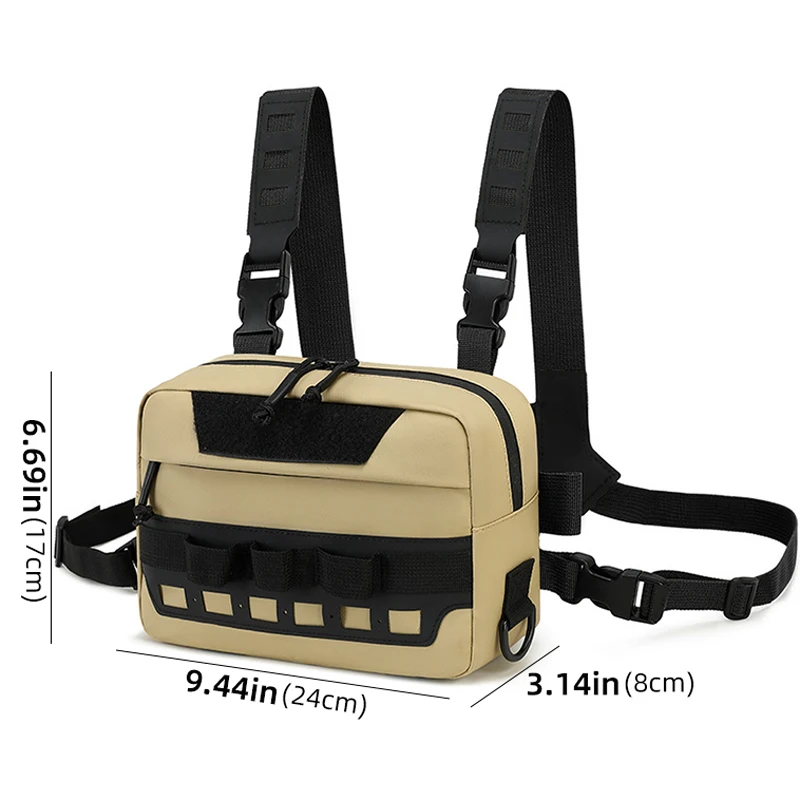 Bolsa de chaleco para escalada al aire libre, bolsa táctica para aparejo en el pecho, senderismo, ciclismo, viaje, riñonera deportiva, bolsa para hombre, mochila con sistema Molle láser - imagen 4