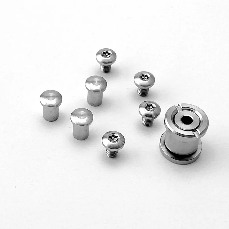 Juego completo de tornillos de mango de cuchillo de aleación de titanio, eje de soporte de remache de bloqueo de husillo, piezas de fabricación de bricolaje para cuchillos Strider SNG SMF, 1 Juego - imagen 3