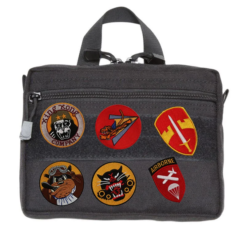 Nuevo bolso de capitán tejido, accesorio, insignia, serie de fans del ejército, engranaje, bordado de cabeza de tigre, parches para mochila de paracaidista aerotransportada - imagen 3