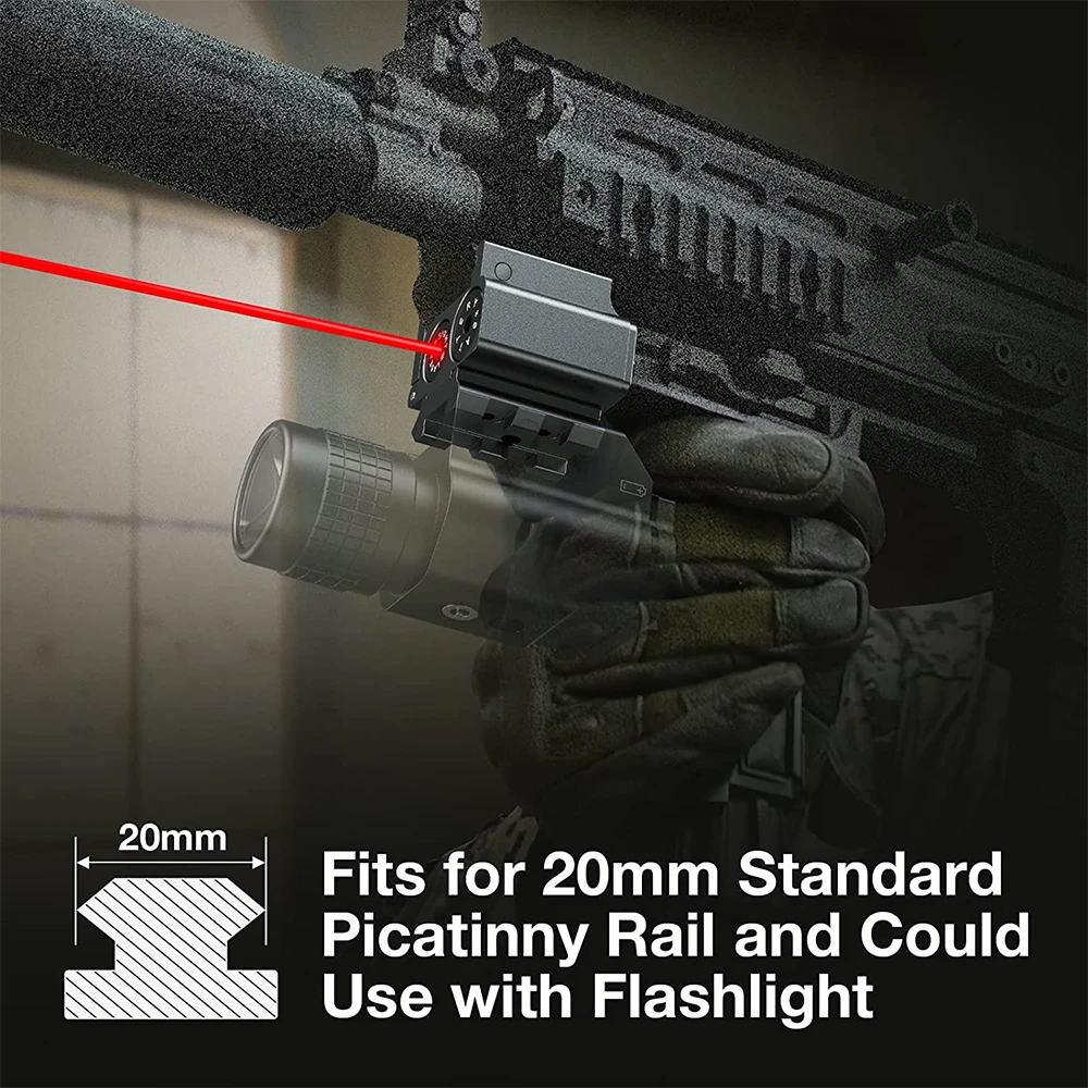 Mini mira láser táctica de punto rojo para pistola, puntero láser para Rifle con montaje en riel Picatinny Weaver, accesorios de tiro de caza - imagen 5