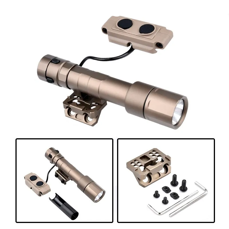 WADSN-linterna de 2,0 lúmenes, luz blanca, 20mm, interruptor de función Dual, Rail, arma de caza, accesorios para explorador y Airsoft, 1300 - imagen 5