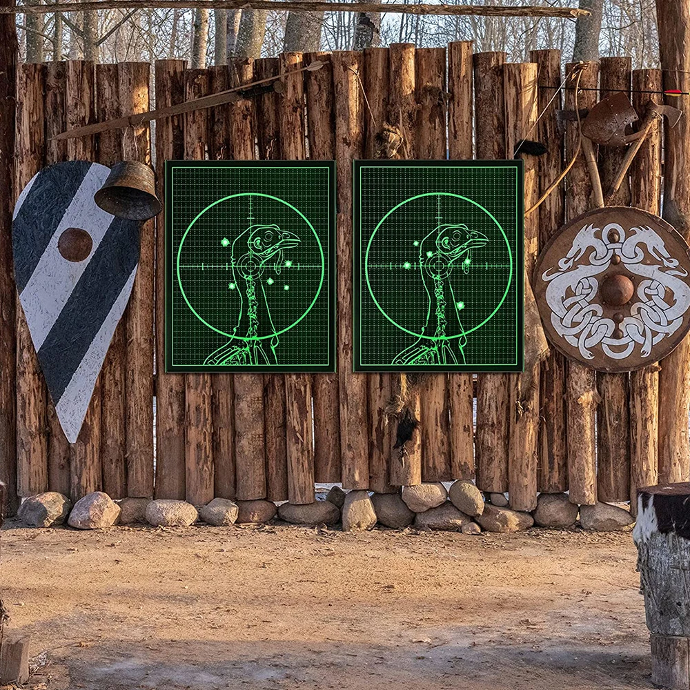 Papel de tiro con arco de 12x18 pulgadas, pegatina fluorescente de salpicaduras de forma humana, Flecha de arco, Rifles, tirachinas, rango de tiro - imagen 5