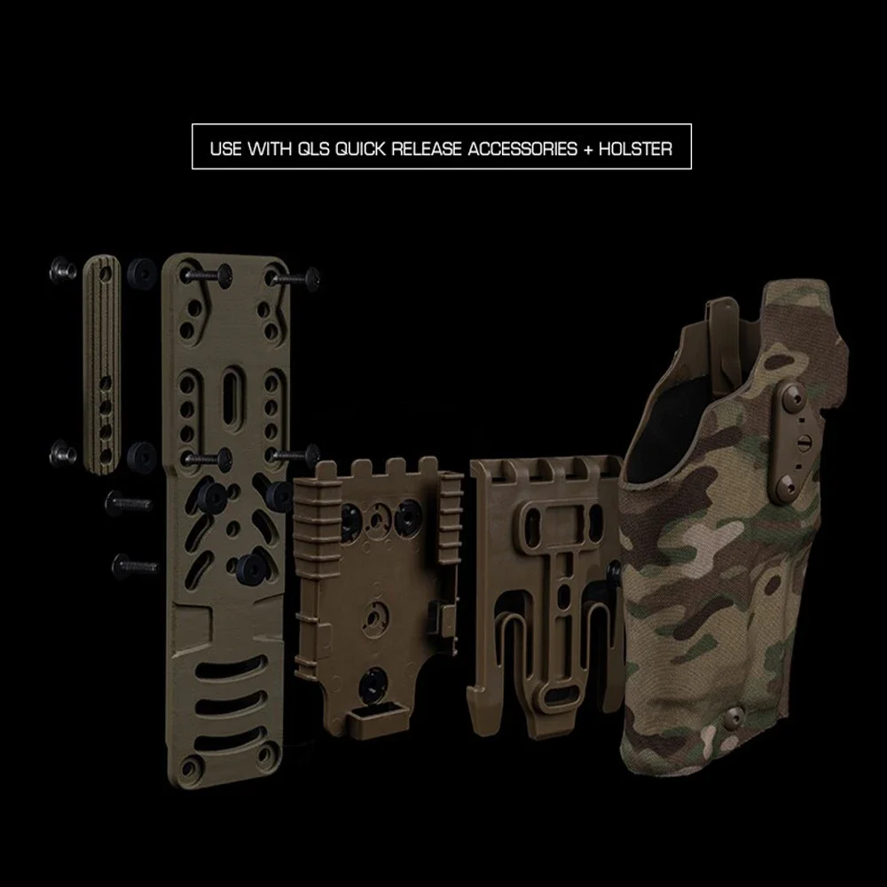 2,0 QLS táctico gota pierna llevar plataforma Metal Modular ajustable liberación rápida pistola funda adaptador accesorios de caza - imagen 3