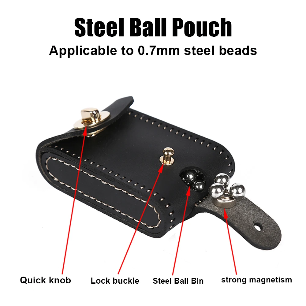 Bolsa de bolas de acero para tirachinas, bolsa táctica para munición, soporte de almacenamiento magnético con Clip de Metal giratorio, bolsa de tiro al aire libre - imagen 2