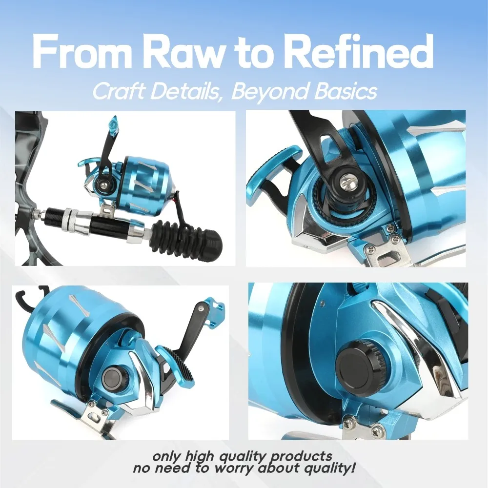 Arcos de tiro con arco carrete de pesca cubierta CNC guía de cerámica relación duradera 5,2: 1 arco compuesto cazadores pesca con arco objetivo de tiro accesorio - imagen 3