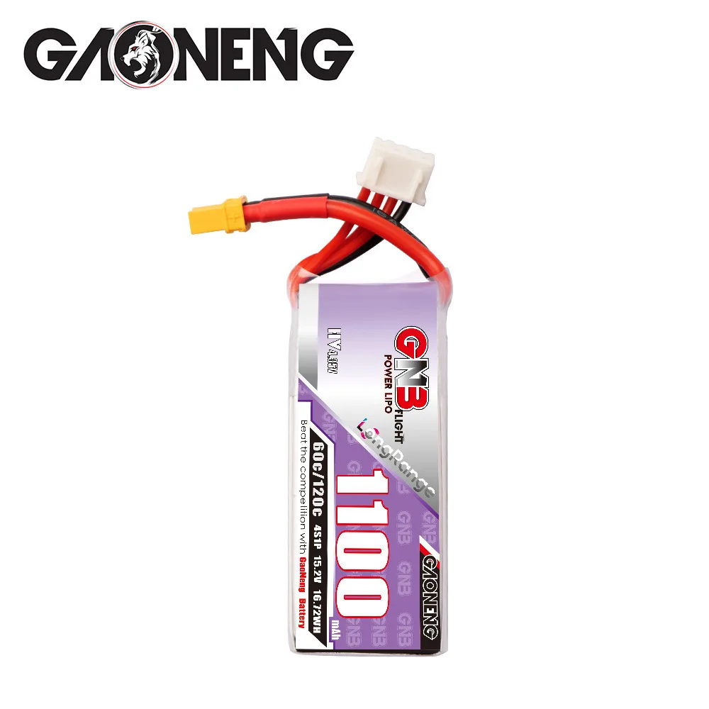 GNB 4S 15,2 V 1100mAh 60C/120C Hv Lipo batería para RC helicóptero Quadcopter avión Dron de carreras con visión en primera persona RC piezas 4S batería - imagen 4