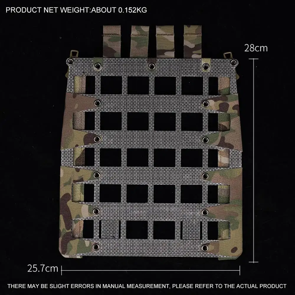Panel trasero táctico Molle con cremallera para estilo Ferro FCPC V5, soporte ligero para chaleco, portador de placa Airsoft para caza, equipo de soporte extensible - imagen 3