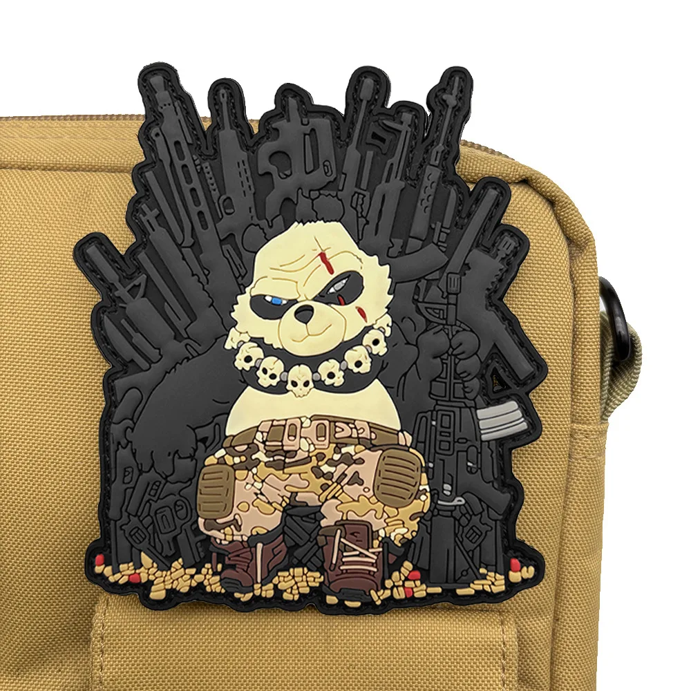 Parche de Panda táctico para ametralladora, parches de gancho y bucle militares tácticos de moral de PVC para ropa, pegatina para mochila, apliques personalizados