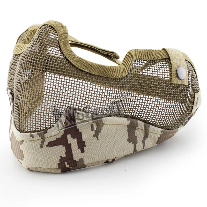 Máscara de montar de camuflaje táctico de batalla Máscara de alambre V2 Protección salvaje para la cara y los oídos al aire libre - imagen 2