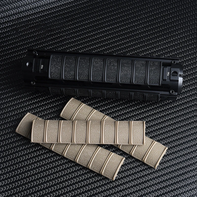 Cubierta de riel a cuadros negra táctica de 6,25 pulgadas para AR15, riel Picatinny de 20mm, accesorios para pistola Airsoft Tou, 3 uds. - imagen 2