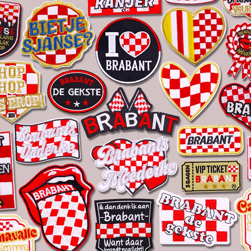 Parches bordados con emblema de Brabant para ropa, parche de Carnaval de Países Bajos, parches para planchar para ropa, uniforme, costura DIY, novedad de 2026