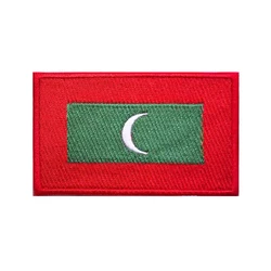 Parche bordado bandera Maldivas – Militar gancho y bucle termoadhesivo
