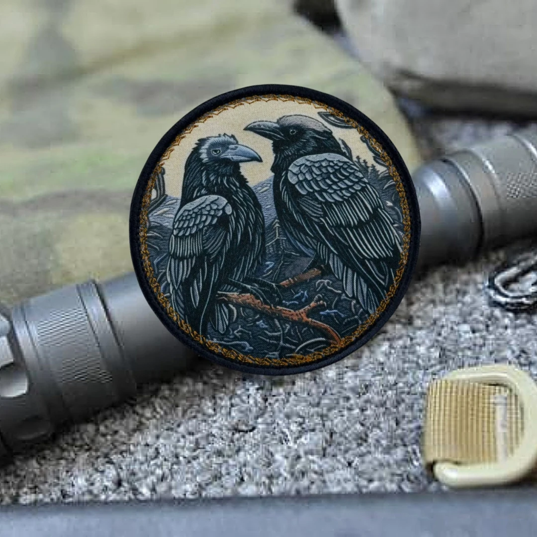 Insignia de moral "Odin's Ravens", emblema de la muerte, parches tácticos de gancho y bucle para ropa, mochila militar, pegatina impresa - imagen 2