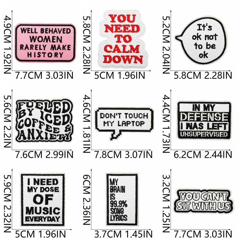 Parche termoadhesivo bordado frases inspiradoras música – para coser - imagen 2