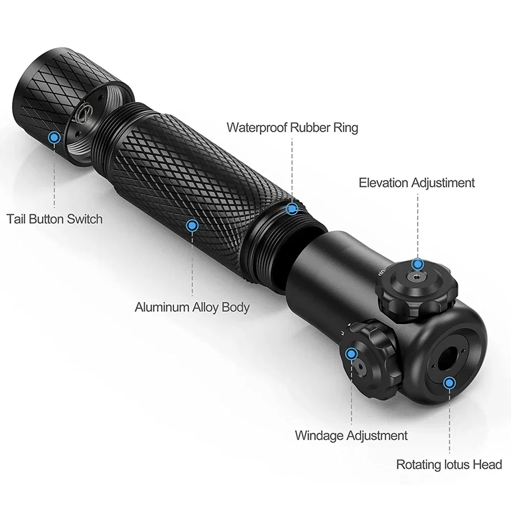 Mira láser táctica roja y verde, mira para Rifle de punto rojo y verde, potente puntero láser con interruptor de presión para riel Picatinny de 20mm - imagen 2