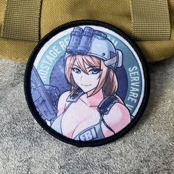 Anime Girl Rainbow 6 Airsoft Morale insignia parche militar táctico brazalete gancho y bucle ropa mochila accesorios pegatinas