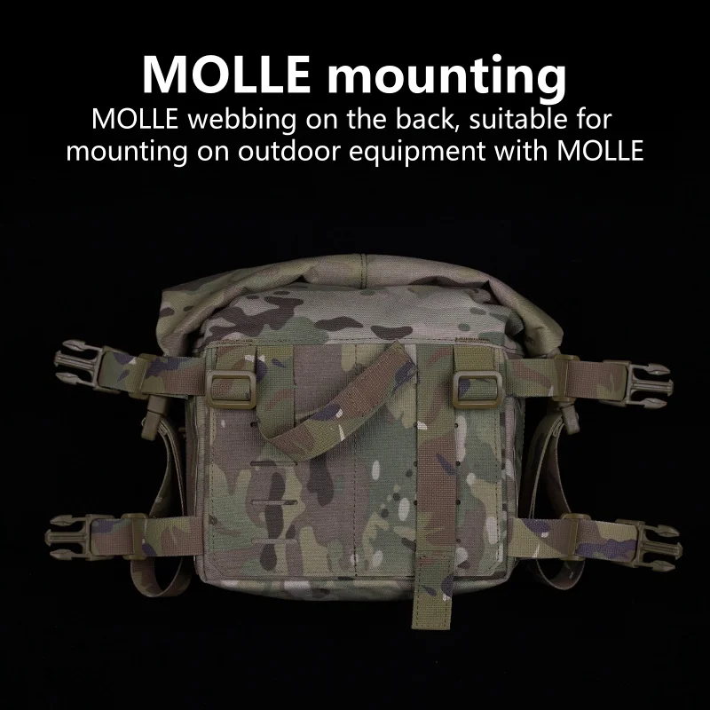 Kit de expansión MOLLE, bolsa de rollo grande, arnés X acolchado, accesorios de aparejo de pecho para acampar al aire libre, paquete de expansión Alpha - imagen 4