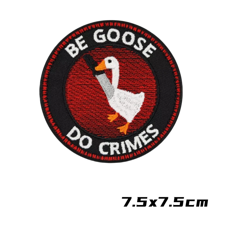BE GOOSE DO-insignia moral de arrugas, cuchillo de sujeción de pato, parches bordados de gancho y bucle, brazalete táctico, pegatina de mochila - imagen 2