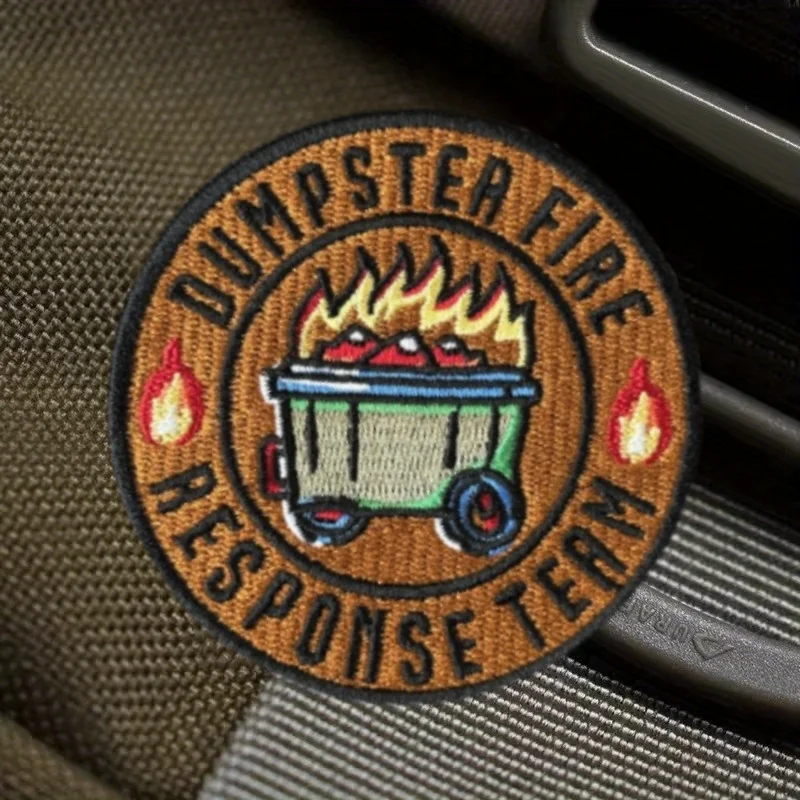 Parche bordado del equipo de respuesta a fuego de dumpster, chaleco táctico, insignia de moral con gancho y bucle, pegatinas para mochila, parches para brazalete para ropa - imagen 5