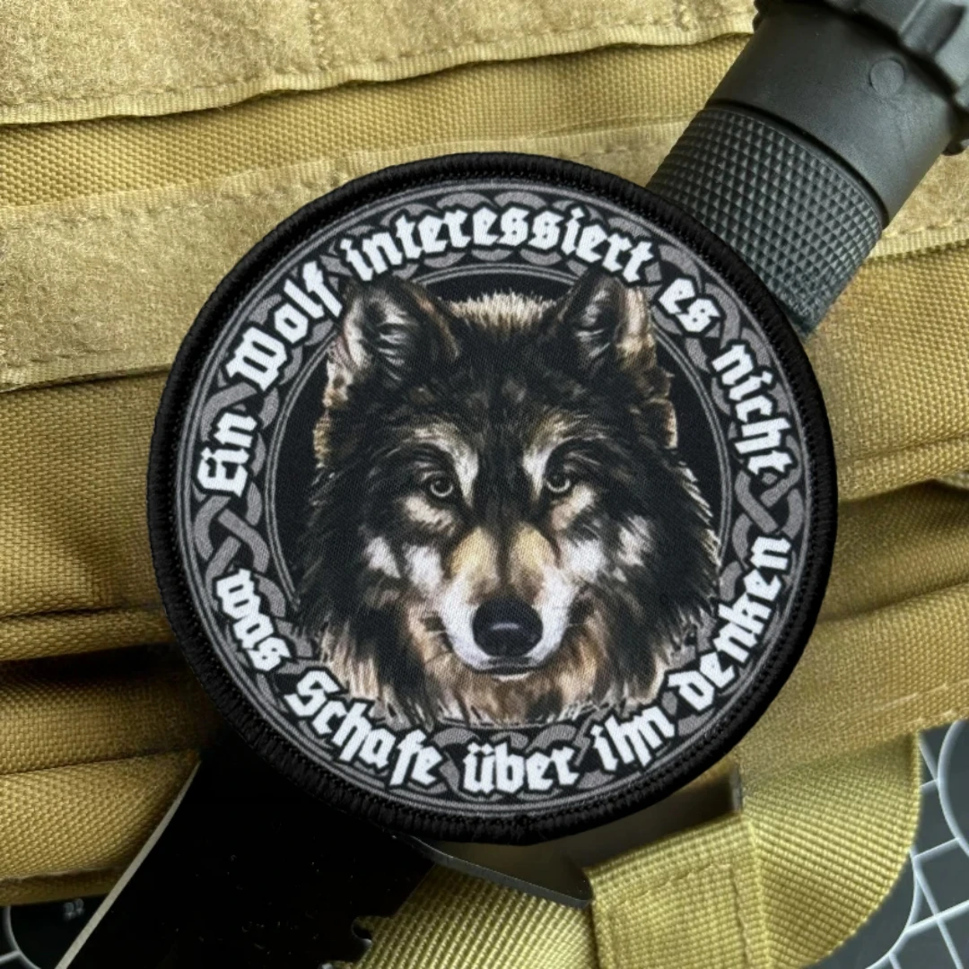 Parche táctico Wolf Morale con gancho y bucle, pegatina divertida para mochila con estampado de equipo 2A del ejército para ropa, brazalete militar - imagen 5