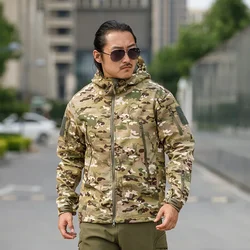 Chaquetas de piel de tiburón, chaqueta de camuflaje de concha dura suave, traje táctico grueso de lana, fabricantes de abrigos con capucha, chaqueta bonita para exteriores