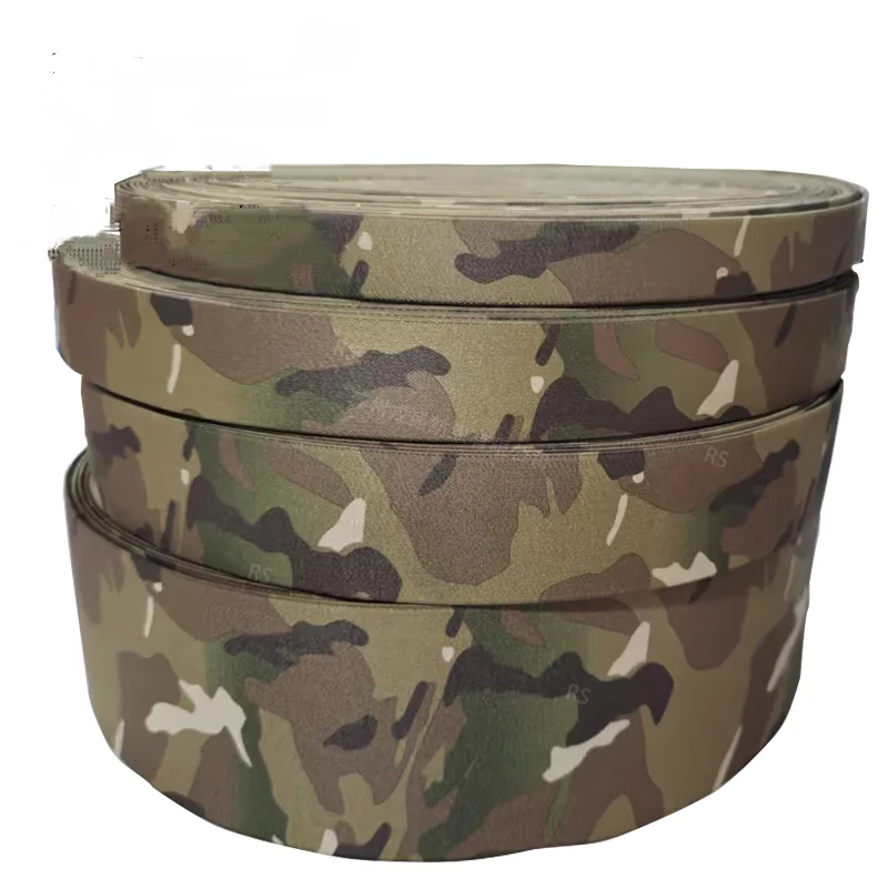 MC camuflaje banda elástica de alta elasticidad, borde ancho, chaleco táctico DIY, equipo de caza, banda de goma de ajuste - imagen 4
