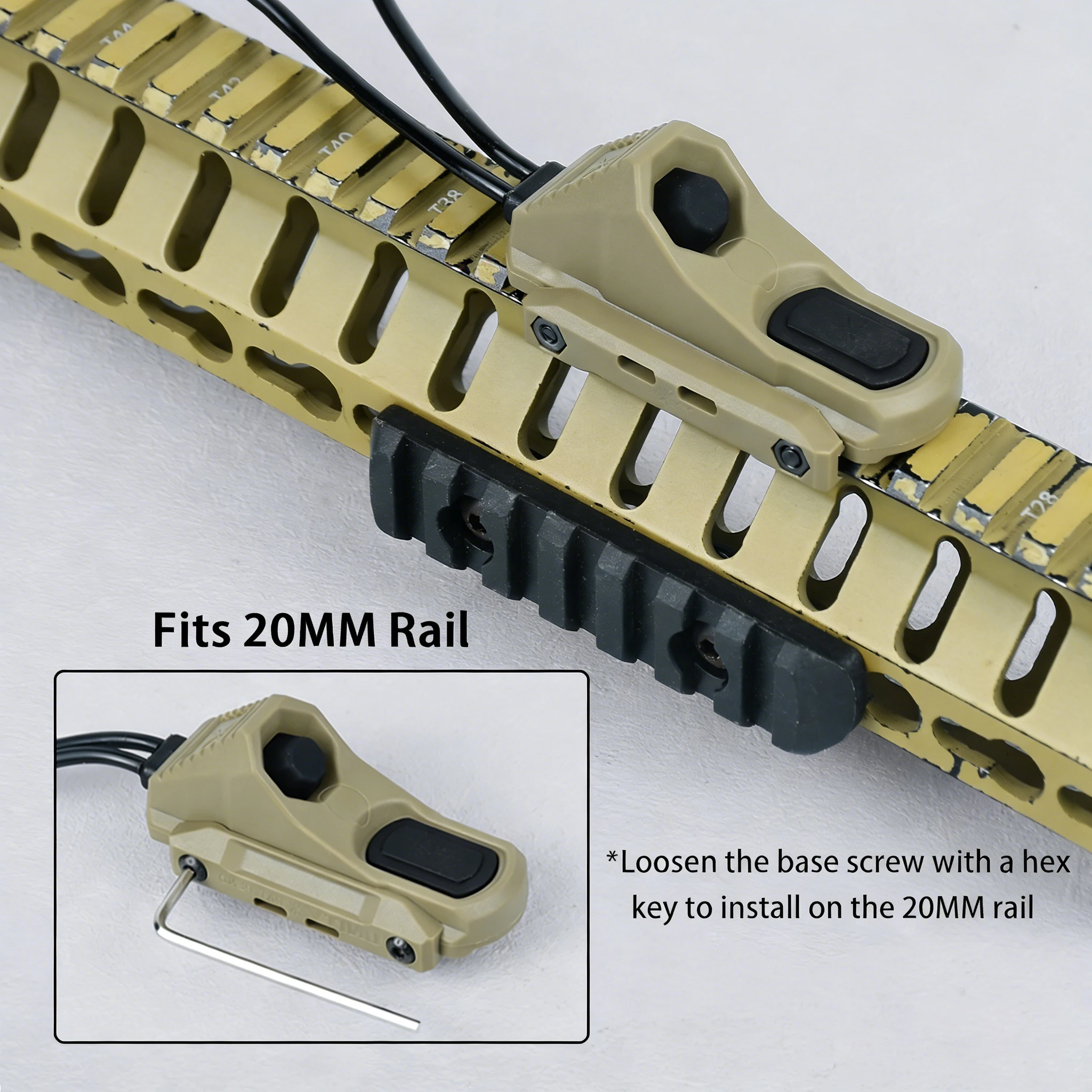 UNITY AXON interruptor de presión remoto en línea linterna de doble función PEQ NGAL láser SureFire M300 M600 2,5 3,5 enchufes de grúa - imagen 5
