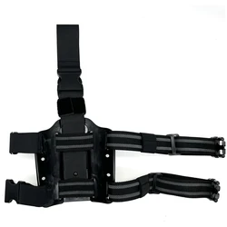 Leg Rig táctico negro hasta el muslo con panel porta-fundas – Airsoft