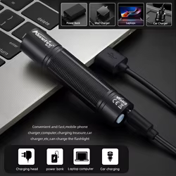 Linterna UV recargable USB 365nm para curado de resina y detección