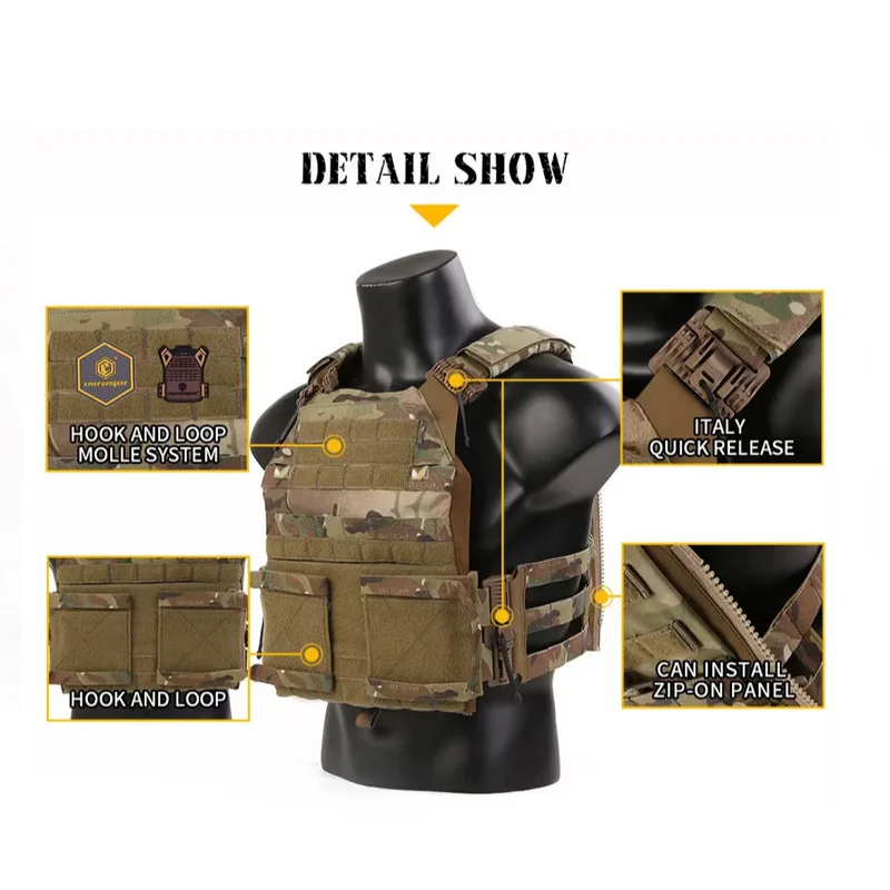 Emersongear soporte de placa de salto de liberación rápida 2,0 chaleco táctico senderismo caza combate Molle Airsoft Nylon al aire libre EM7403 - imagen 4