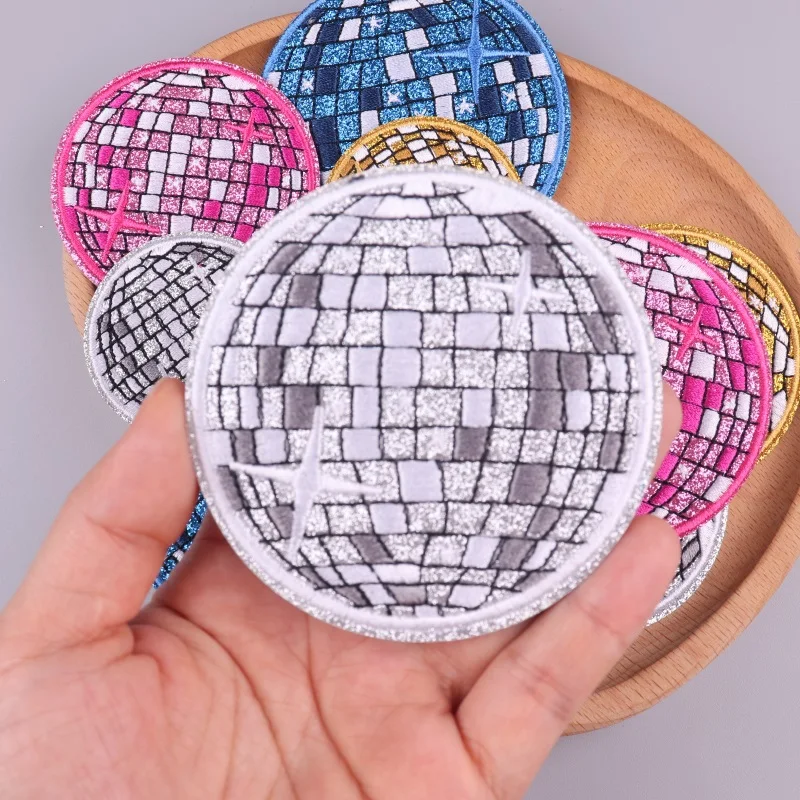 Parche bordado de decoración de fiesta de bola de discoteca para ropa, parches termoadhesivos de Cowboys, parches para planchar en la ropa, pegatinas para coser - imagen 4
