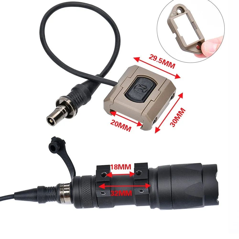 WADSN Airsoft táctico SF M600 M300 arma linterna M600C M300A blanco luz LED con Modbutton interruptor de presión MLOK KEYMOD - imagen 4