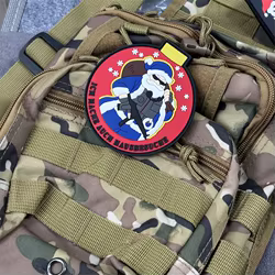 Parche militar de PVC 3D "Padre Navidad", insignia de moral táctica, parches de gancho para pistola, ropa, mochila, pegatinas, brazalete