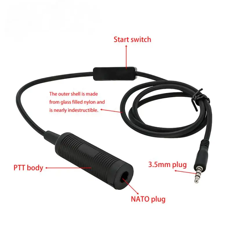 Adaptador de auriculares tácticos enchufe de teléfono 3,5 Mm Mini teléfono PTT para COMTAC, etc. auriculares adaptador de música MP3 - imagen 3