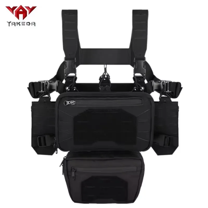 YAKEDA MC Camo Molle aparejo de pecho chasis de lucha cartel gancho bucle Airsoft revista bolsa placa táctica portador chaleco equipo - imagen 3