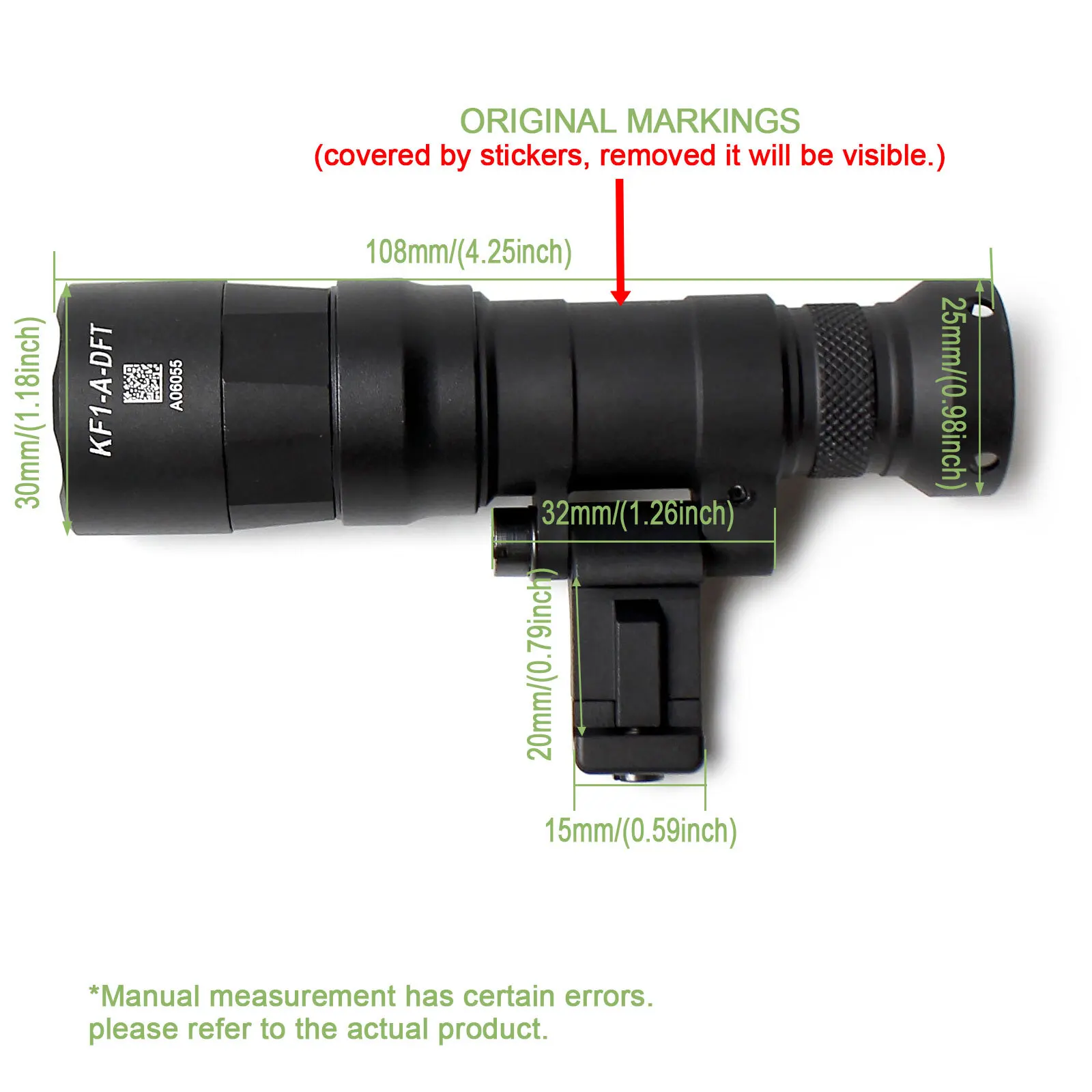 Luz táctica M340DFT PRO linterna táctica 650 LM luz LED montaje Mlok apto para riel de 20mm luz táctica para caza - imagen 4