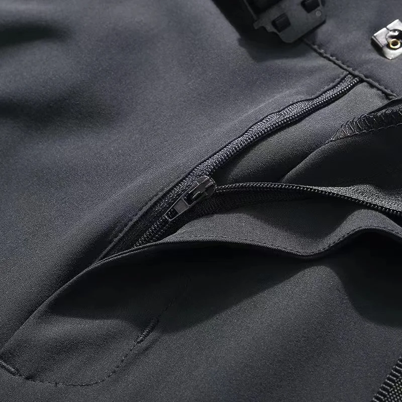 Pantalones finos elásticos de verano para hombre, SoftShell, impermeables para exteriores, Camping, senderismo, pesca, ciclismo, escalada, pantalones desmontables - imagen 5