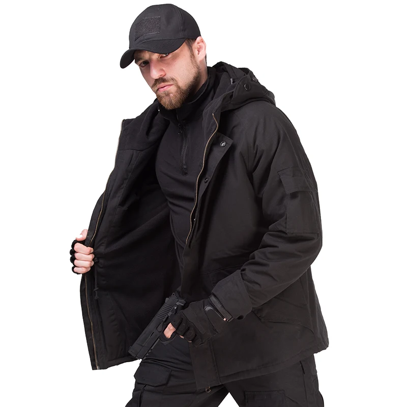 Chaqueta táctica bomber con capucha y bolsillos ripstop para hombre - imagen 4