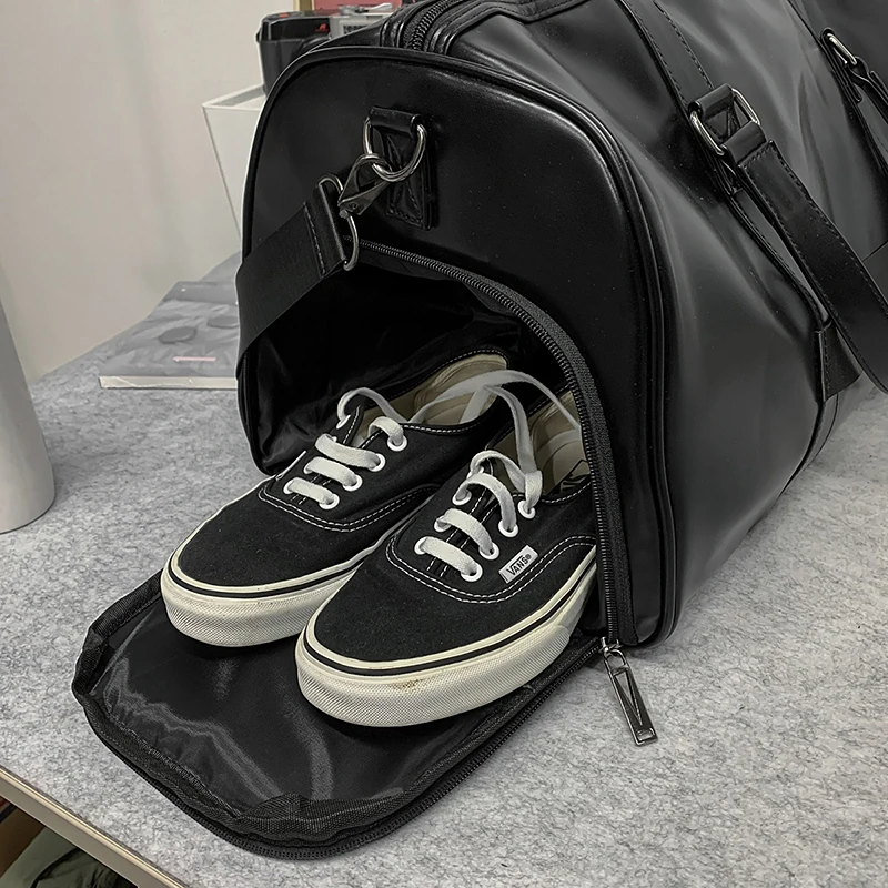 Bolso grande para gimnasio y Fitness, bolsa deportiva para Yoga, equipaje de viaje de negocios, almacenamiento universitario, bolso cruzado, zapatos de PU, bolsillo de viaje, DUffle para hombres - imagen 5