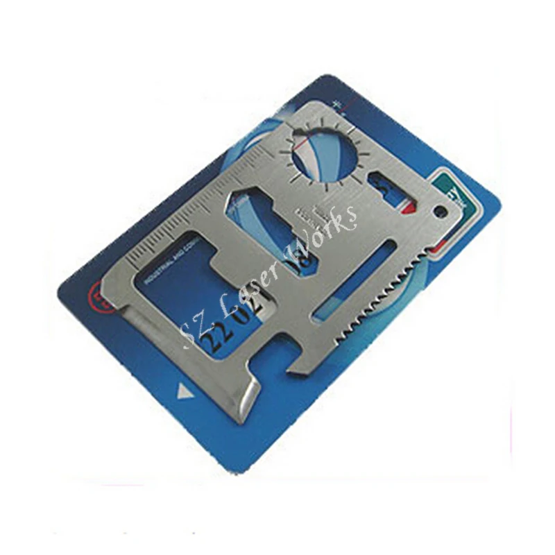 Multiherramientas de metal 11 en 1, cuchillo multifunción para caza al aire libre, supervivencia, Camping, bolsillo militar, tarjeta de crédito, llavero - imagen 5